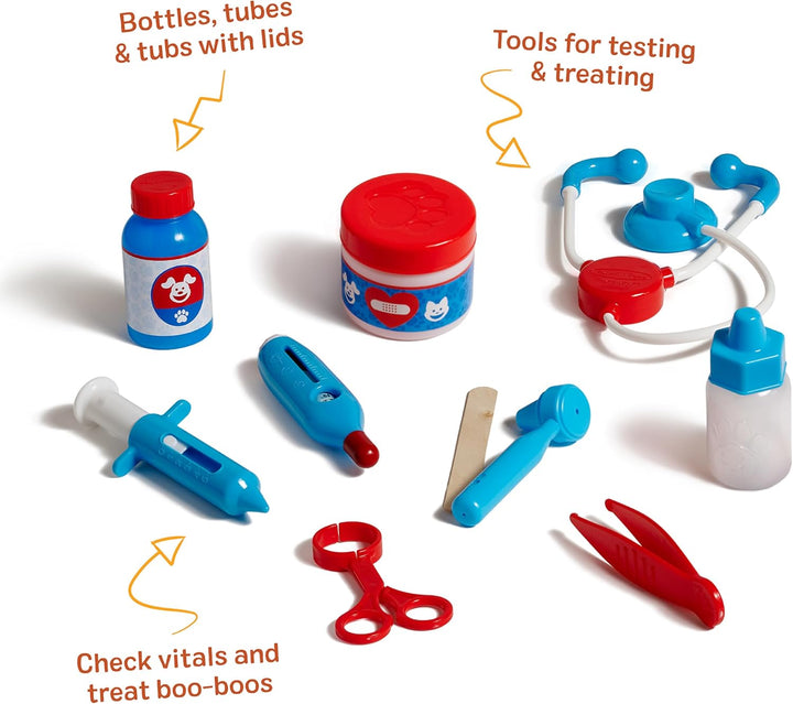 Melissa and Doug Tierarzt Spielzeug Kinder | Pet Doctor Tierarzt Spielset | Kuscheltier Zubehör | Ro