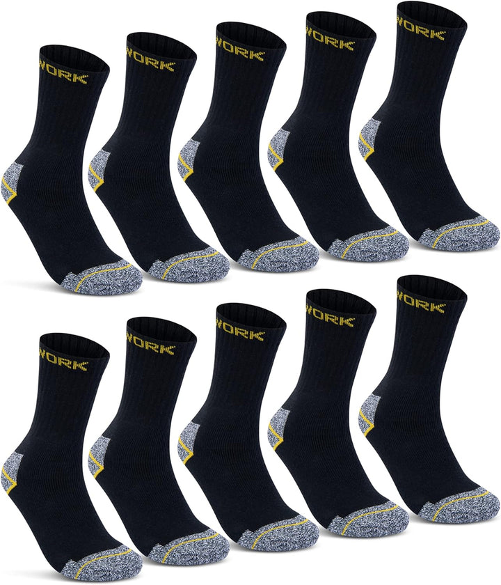 Herren Arbeitssocken (10 oder 20 Paar) WORK Socken Baumwolle 39-42 10 Paar | Schwarz/Grau Meliert, 3
