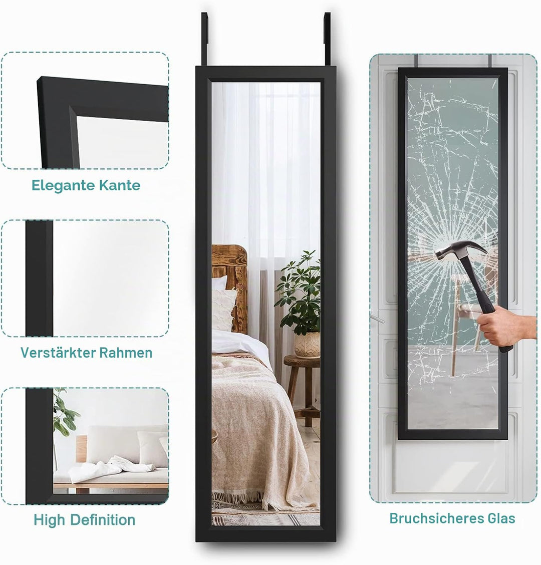 Dripex Wandspiegel 33x119cm Spiegel unbrechbarer Garderobenspiegel Flurspiegel höhenverstellbarer Hä