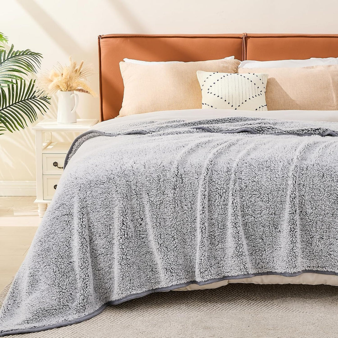 EMME Sherpa Decke Kuscheldecke Flauschig, Dicke und Elegant, Sofadecke Doppelgesicht Extra Weich, Wa