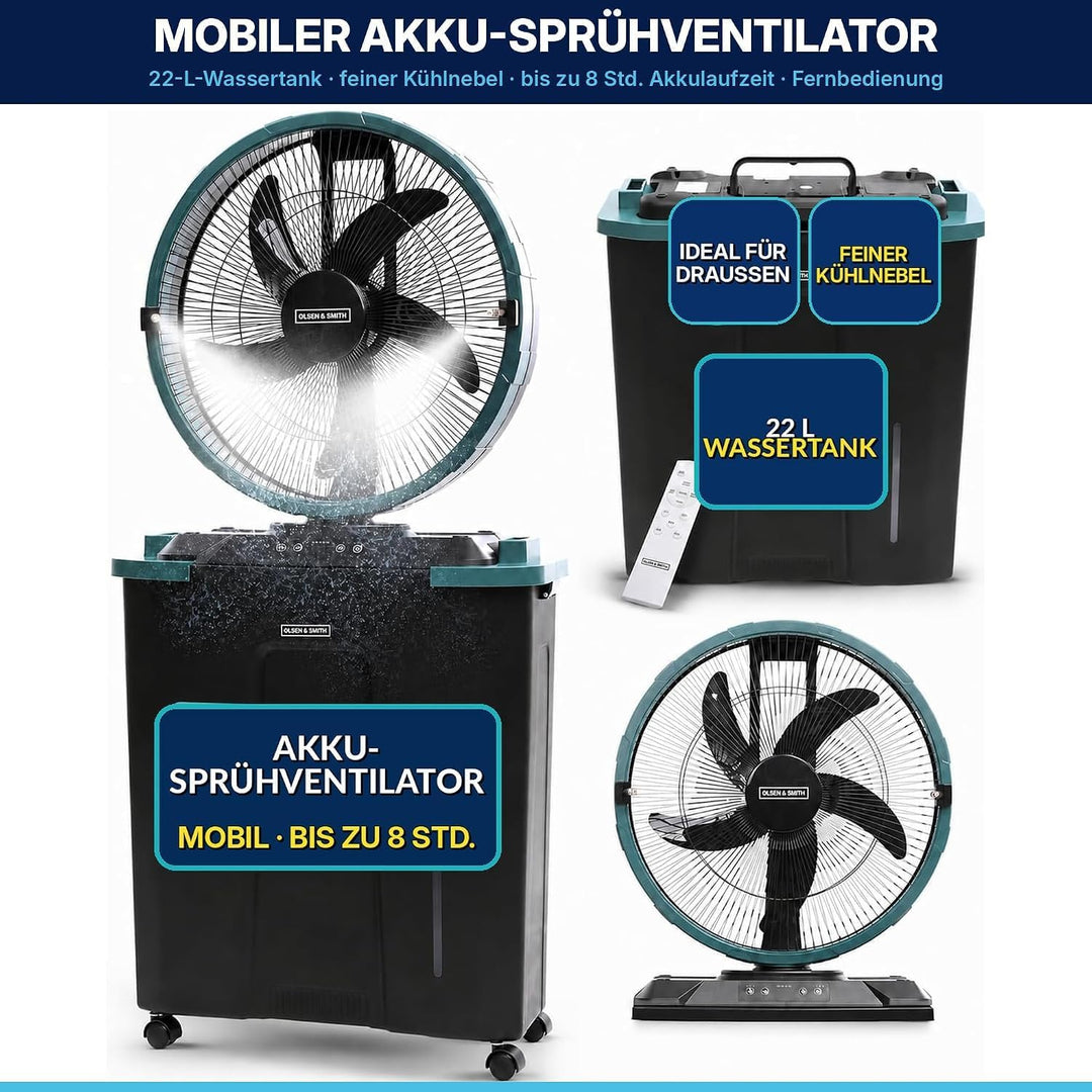 Olsen &amp; Smith Luftkühler &amp; Klimaanlage Mobil ohne Abluftschlauch ventilator | Standventilator mit Wa