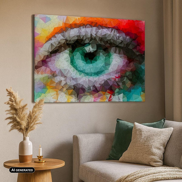 Bilder auf Leinwand elegant Diamant futuristic geometrisch Leinwandbild 70x50cm Wandbilder Dekoratio