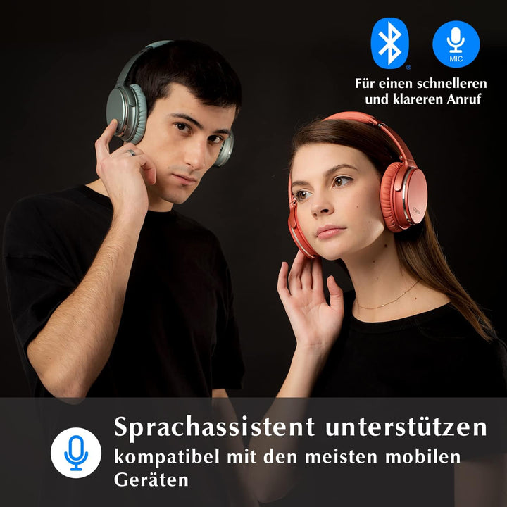 Srhythm NC35 Active Noise Cancelling Kopfhörer Kabellos Bluetooth - LDAC Modus, Schnellladung, 50+ W