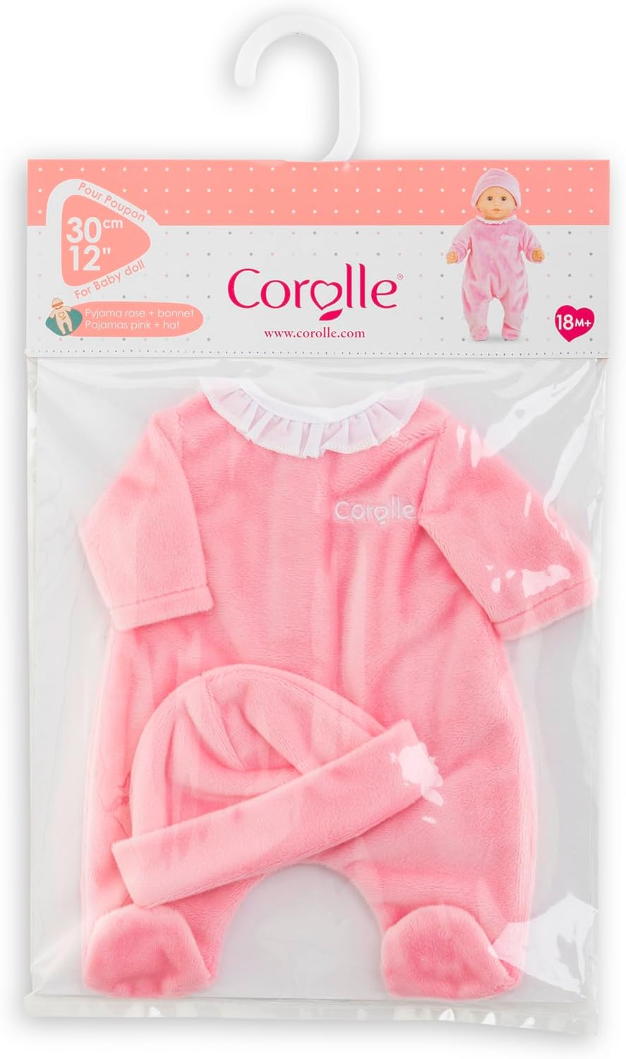 Corolle 9000110620 - Ma Premiere Poupee Pyjama und Mütze, für alle 30cm Babypuppen, ab 18 Monaten