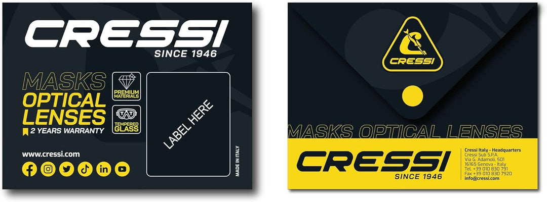 Cressi Negative Optische Linse für Taucherbrille Big Eyes Evo Maske , von - 1.0 bis - 6.0(DX=rechts