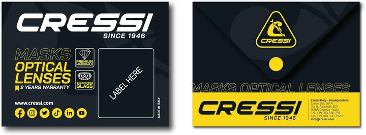 Cressi Negative Optische Linse für Taucherbrille Big Eyes Evo Maske , von - 1.0 bis - 6.0(DX=rechts