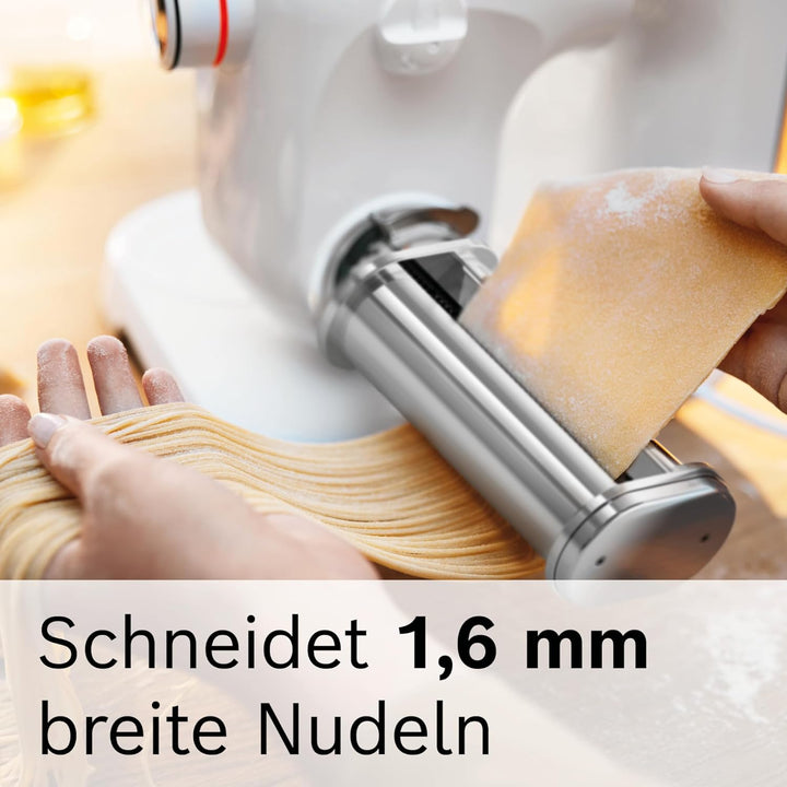 Bosch Pastawalze Spaghetti MUZ5NV3, Pastawalze für Spaghetti, Nudelvorsatz, 1,6mm, Edelstahl, passen