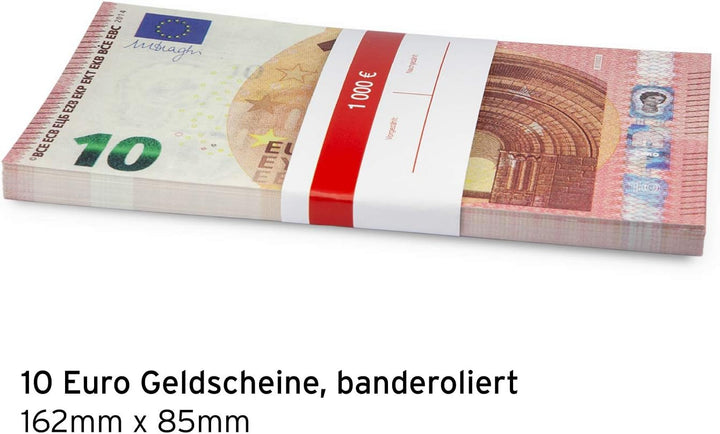 Litfax 10 € Euroschein/Euro-Geldscheine ca. 163 x 85 mm/banderoliert, je Pack. 75 Stück (5 PG) Spiel