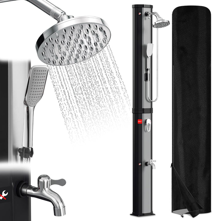 Solardusche 60L Solar Gartendusche warmes Wasser Bis Zu 60°C ohne Stromanschluss Pooldusche Camping