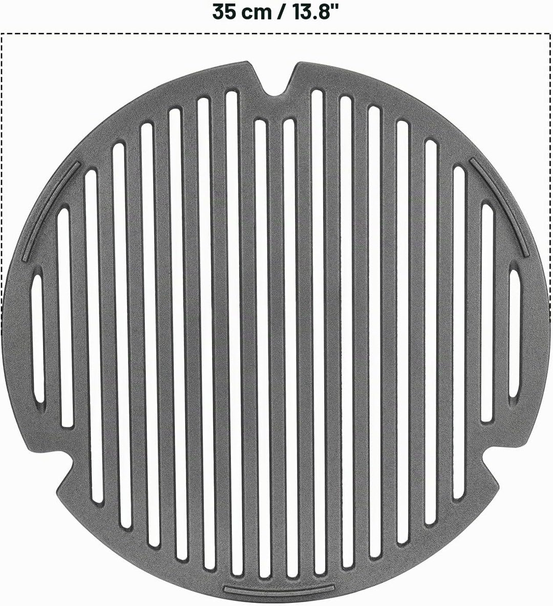 onlyfire Gusseisen Grillrost, BBQ Rund Guss Grillroste Ø 35cm Grillzubehör Passend für Kamado Joe Cl