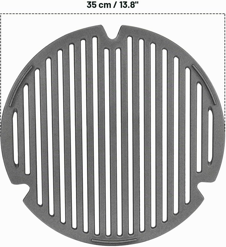 onlyfire Gusseisen Grillrost, BBQ Rund Guss Grillroste Ø 35cm Grillzubehör Passend für Kamado Joe Cl