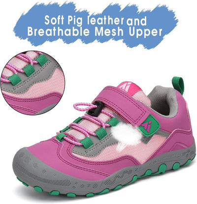 Mishansha Jungen Mädchen Wanderschuhe rutschfest Walkingschuhe Weich Flexibel Stabil Fitnessschuhe F