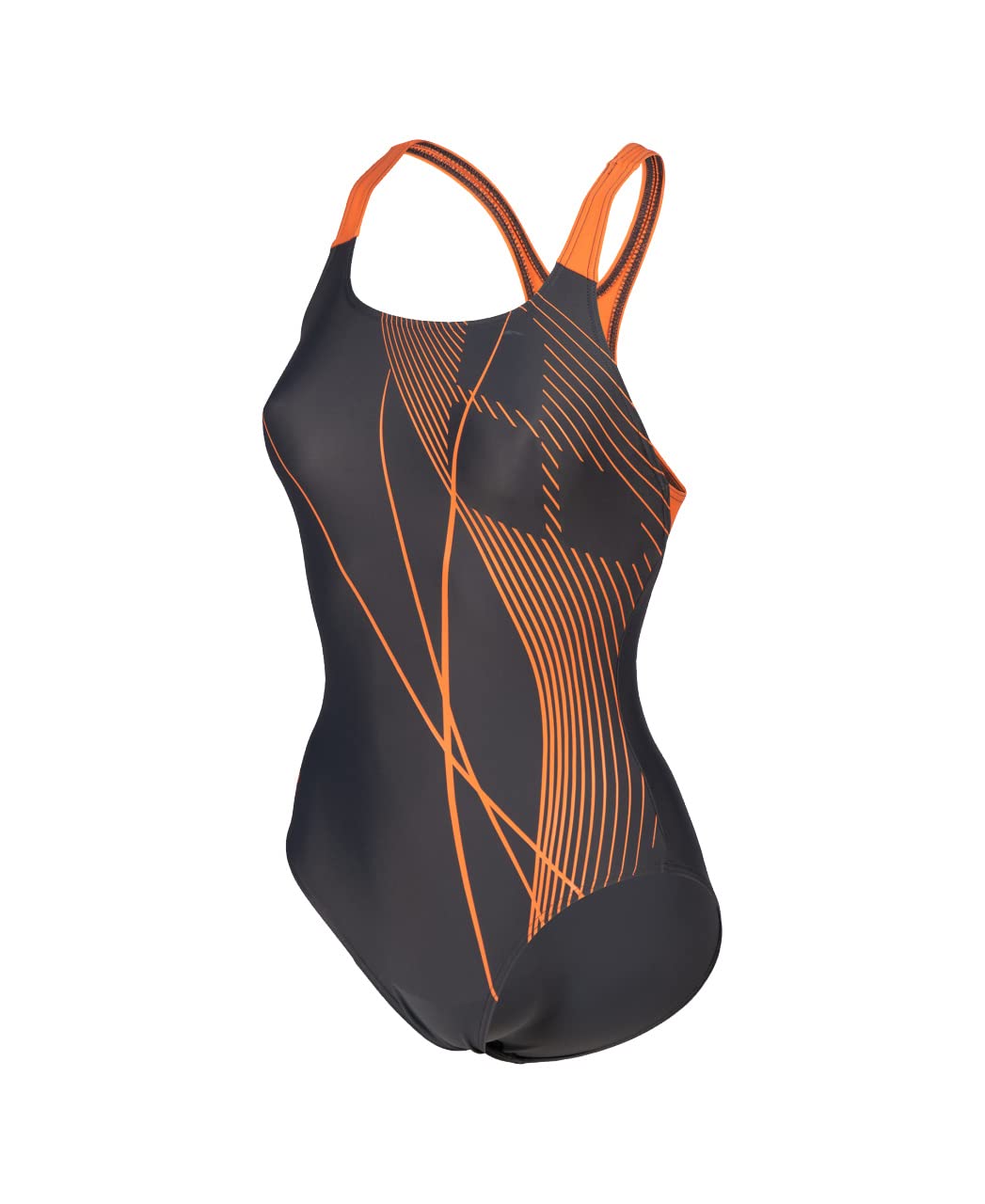 ARENA Damen Women's Branch Swimsuit Swim Pro Back Lb One Piece Swimsuit 34 Asphalt-nespola, 34 Aspha