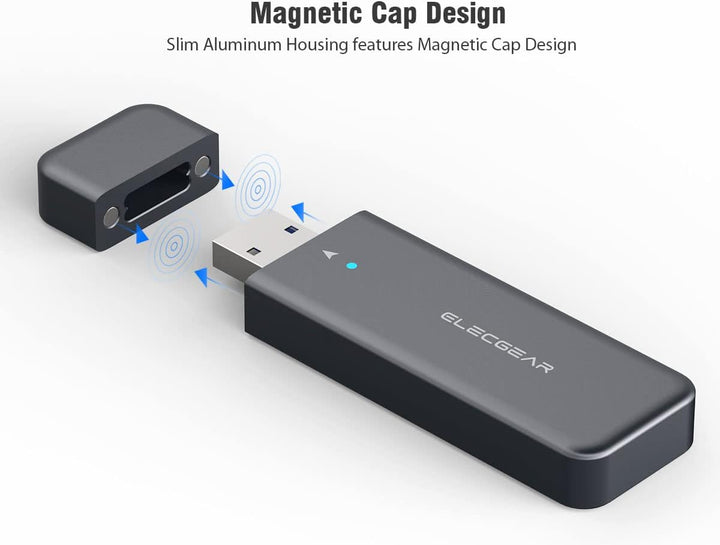 ElecGear USB Mini Gehäuse für 2230/2242 NVMe und SATA M.2 SSD, PCIe and Serial ATA Aluminium Festpla