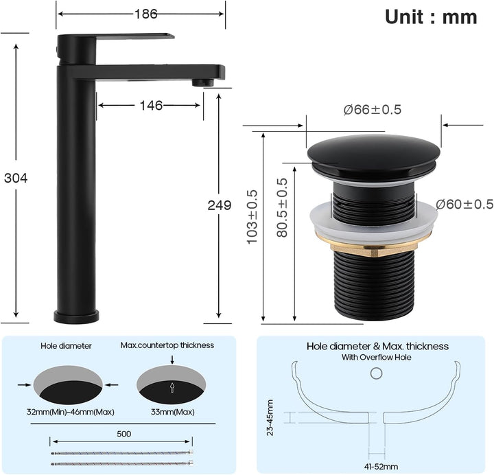 Decaura Wasserhahn Bad aufsatzwaschbecken mit G1&