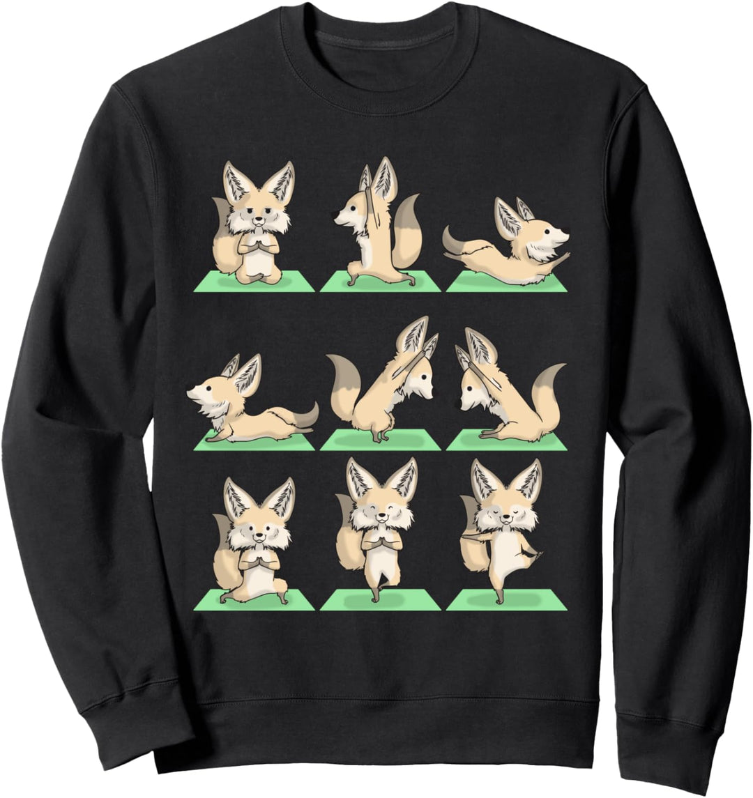 Fennec Fox Yoga Pose Zen Cute Workout Exercise Yogi Funny Sweatshirt