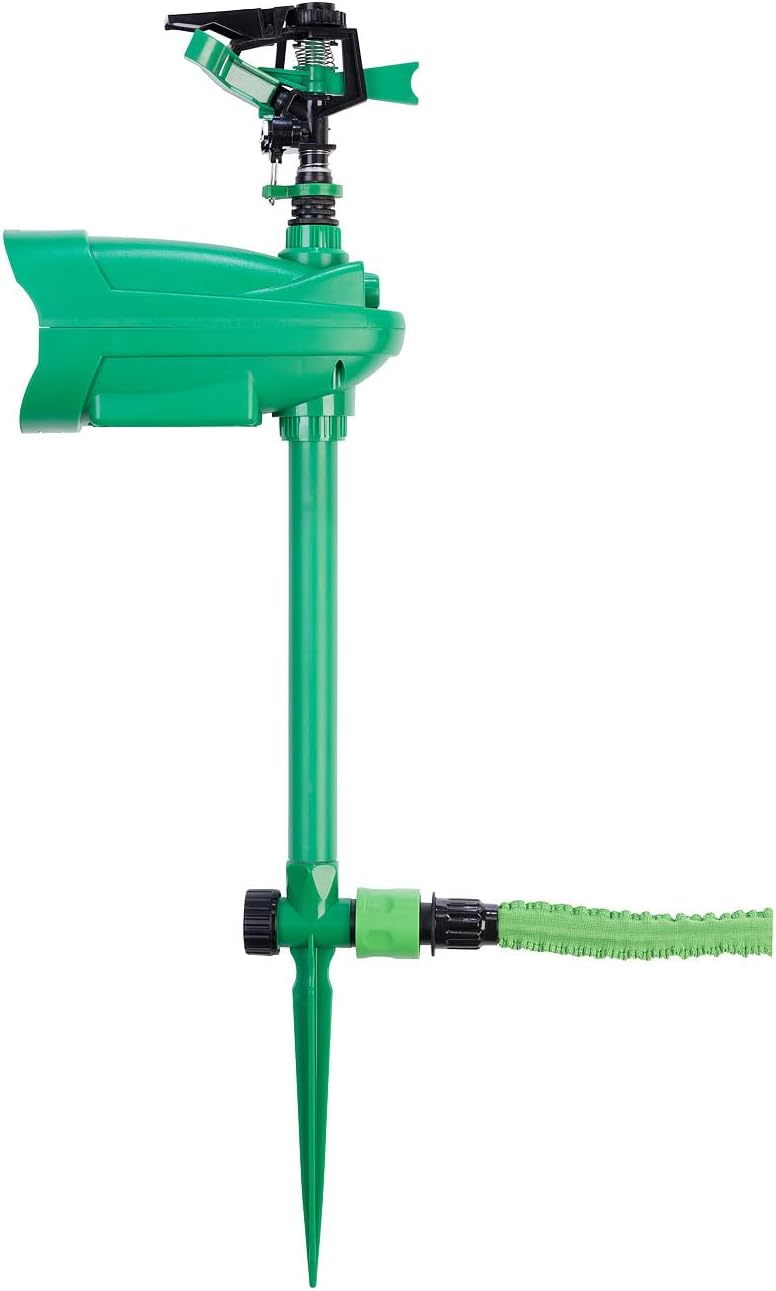 Royal Gardineer Tiervertreiber: Wasserstrahl-Tierschreck mit PIR-Sensor, batteriebetrieben, 120 m² (