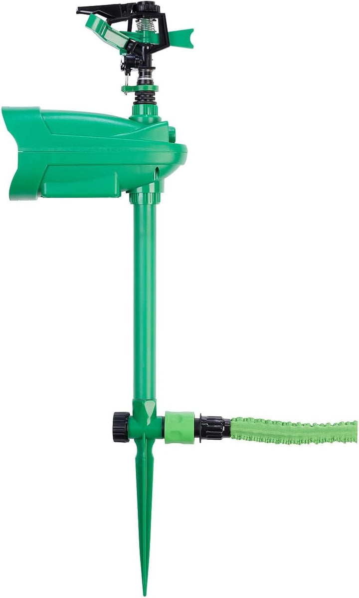 Royal Gardineer Tiervertreiber: Wasserstrahl-Tierschreck mit PIR-Sensor, batteriebetrieben, 120 m² (