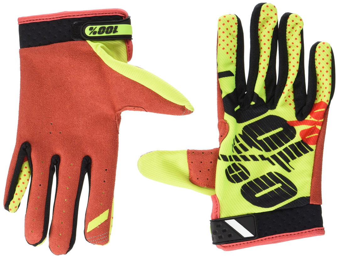 100 Percent Herren Ridefit Kurze Handschuhe, XL gelb / schwarz