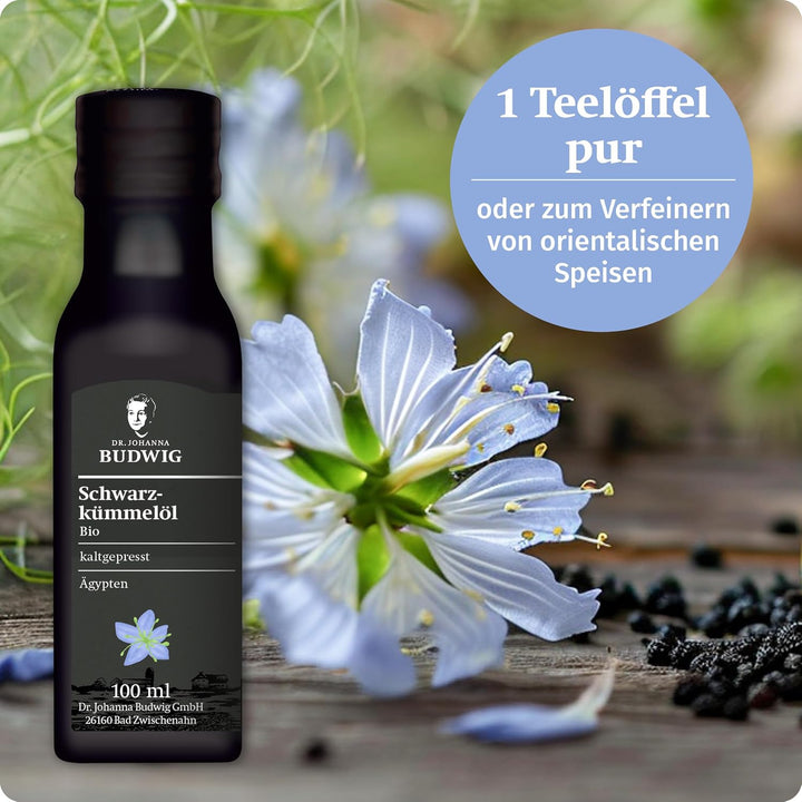 Dr. Budwig Premium Bio Schwarzkümmelöl Vorratspack gefiltert (4x 100ml) - nigella sativa - ätherisch