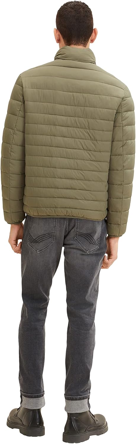 TOM TAILOR Herren Lightweight Steppjacke mit Stehkragen, 10415 - Dusty Olive Green