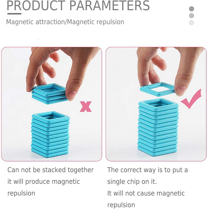 ASOK Magnetische Bausteine 155 Teile – Pädagogische Magnetfliesen für kreatives Lernen und Entwicklu