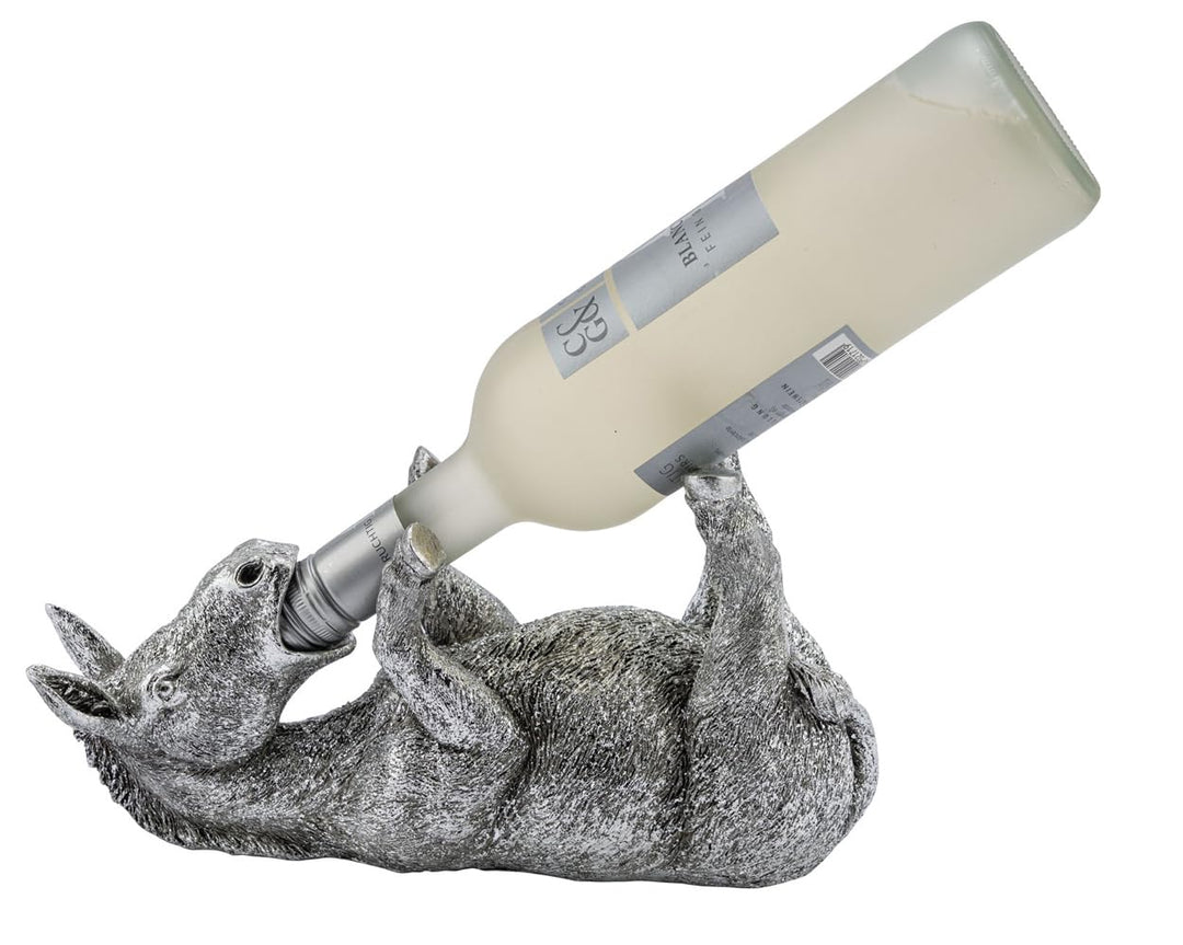 Flaschenhalter Esel, Silber - Skulptur, Wein Flaschen Halter, Flaschenständer, Geschenkidee Flaschen