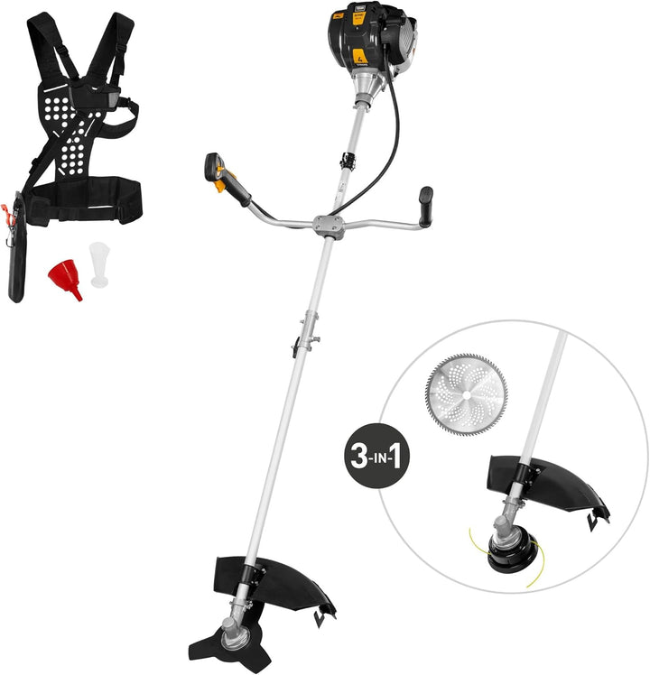 TEXAS Profi Benzin Motorsense BC358D 3in1 Rasentrimmer Freischneider Benzin 4-Takt | 35,8 CCM | 42 c