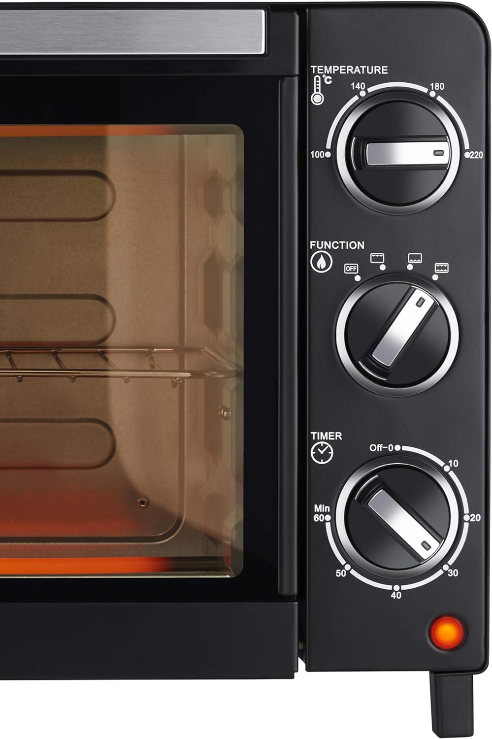 UNOLD 68875 OFEN Allround, 1.200 W, 18 L Volumen, 4 Edelstahl-Heizelemente, mit doppelverglaster Tür