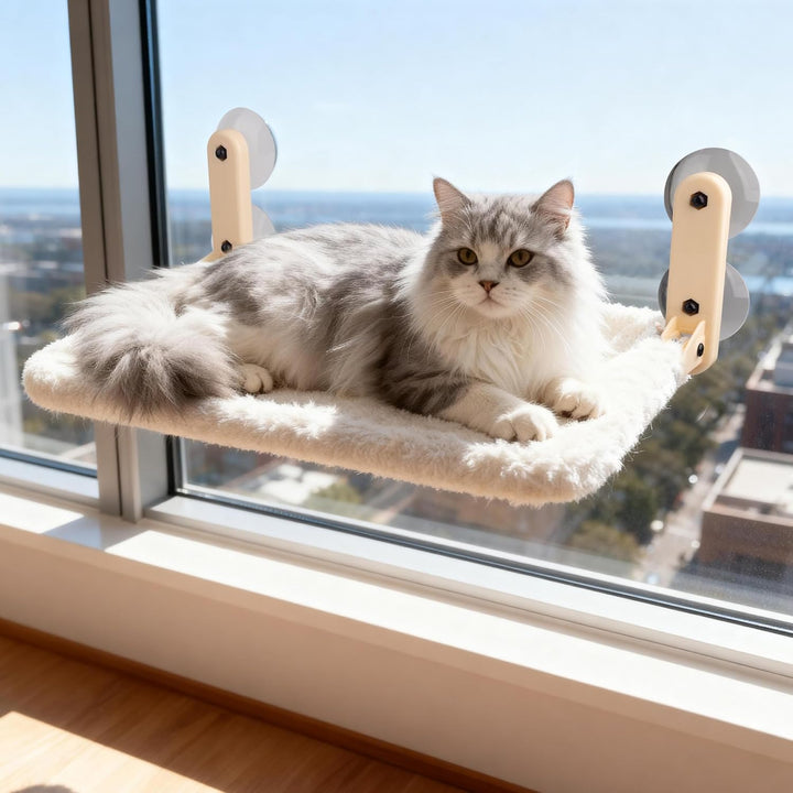 Pet Prime Faltbare Katzenhängematte, Fensterliege für Katzen, Fensterliege mit 2 Bezügen ideal für g