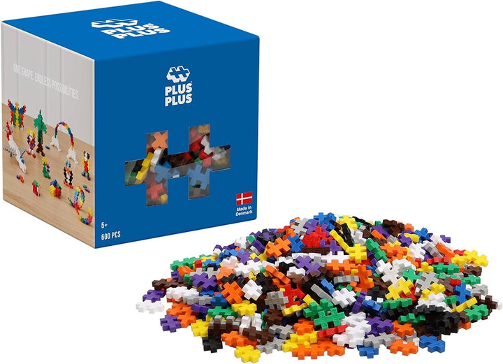 Plus-Plus 52129 Mini 600 Bausteine, Basic & 4022 - "Baseplate 12x12 cm, Duo Pack, 2 pcs, gre Baukast