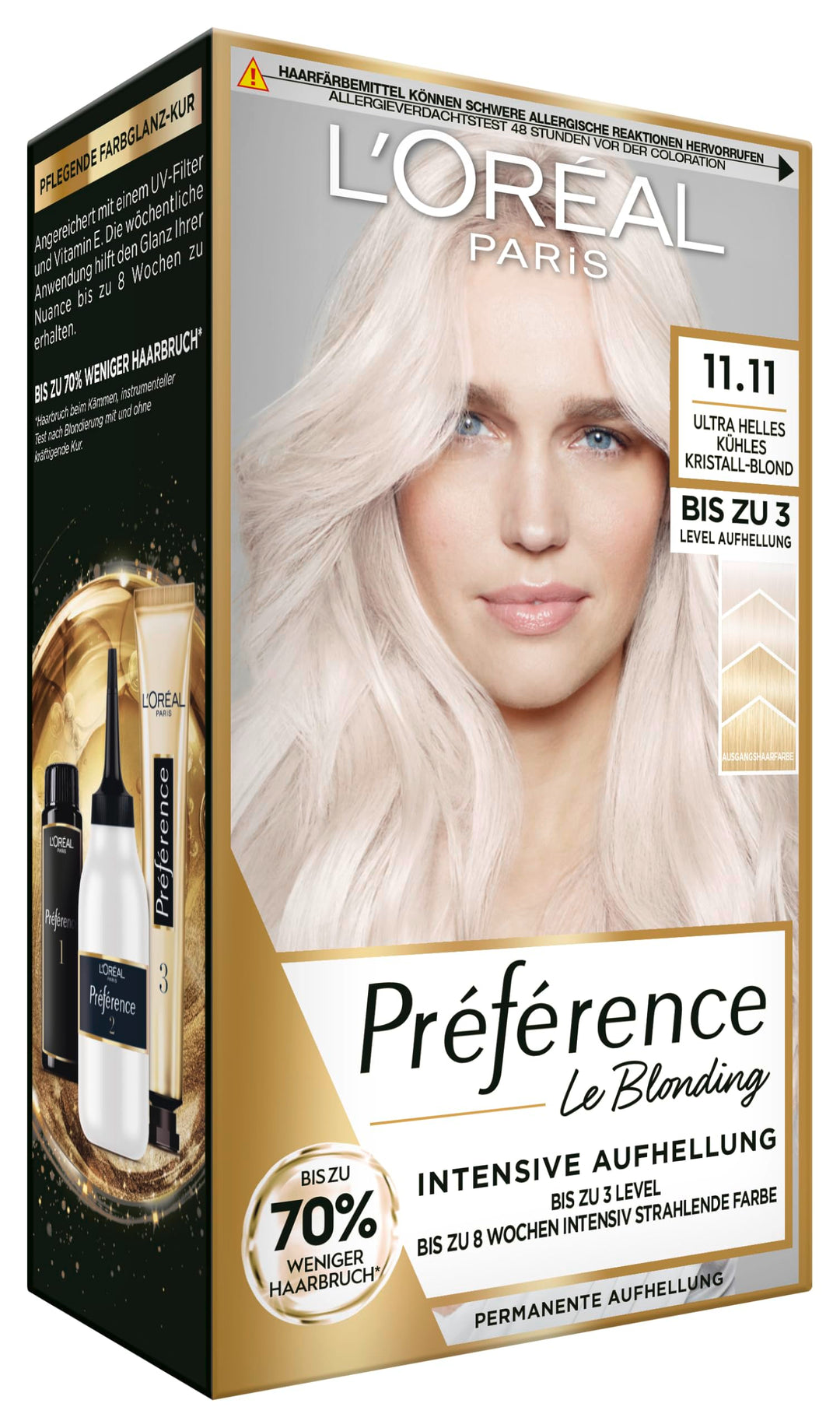 L'Oréal Paris Permanente Haarfarbe zum Blondieren der Haare, Haarfärbeset mit Coloration und Farbgla