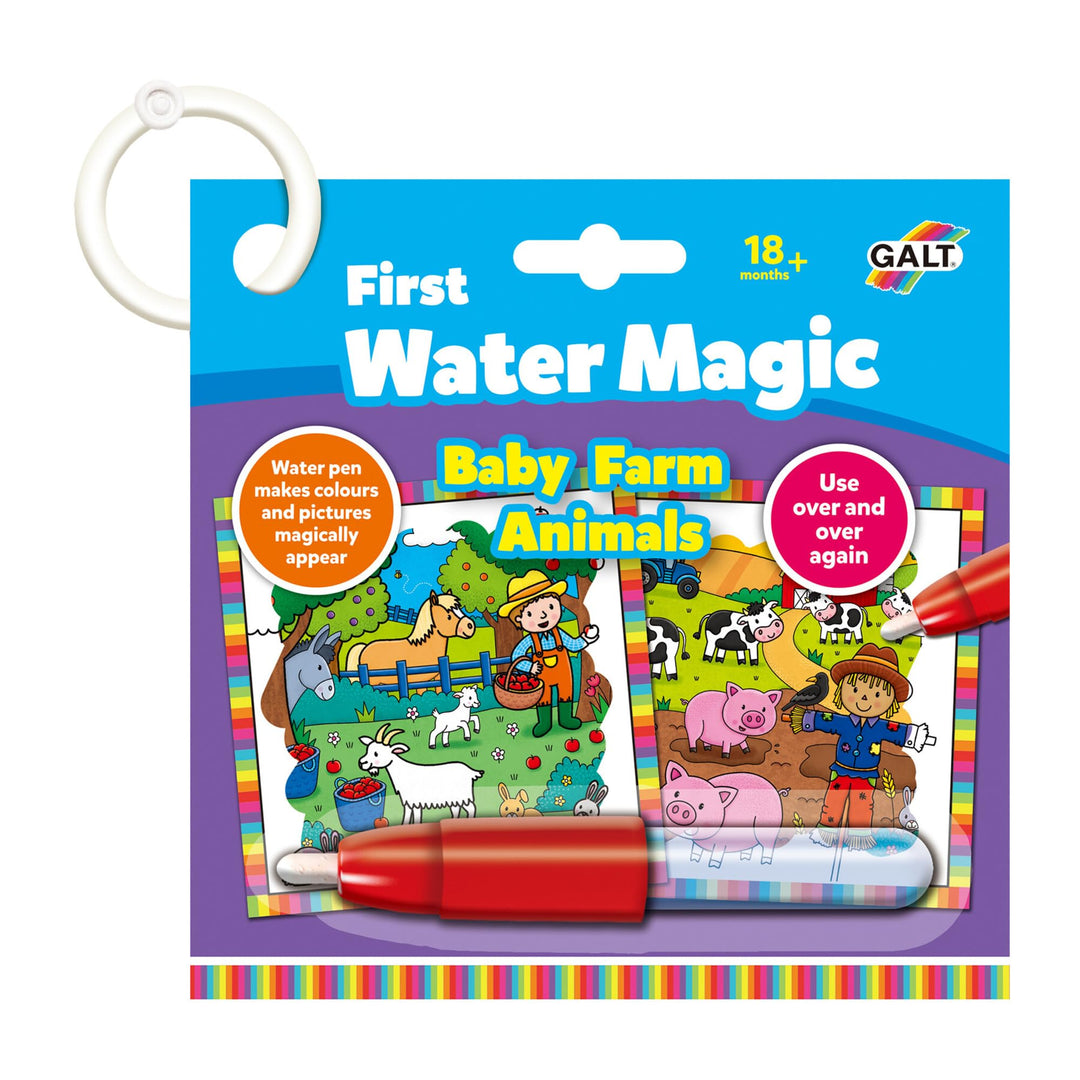 Galt Toys, First Water Magic - Baby Farm Animals, Kids Colouring Book, Ages 18 Months Plus