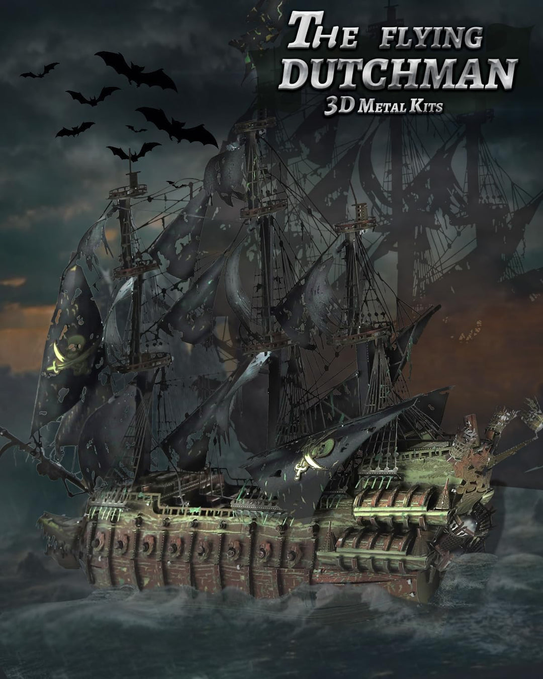 Piececool 3D Puzzle Metall, Fliegender Holländer Piratenschiff Modellbausatz Erwachsene, 3D-Puzzles