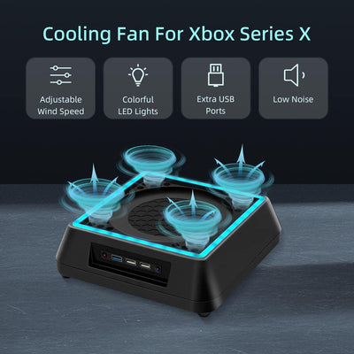 Mcbazel Xbox Serie X Lüfter Xbox Series x ständer mit RGB-Licht/Einstellbare Kühlfunktion/LED-Anzeig