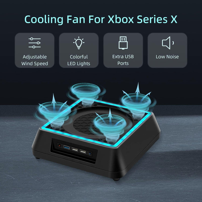 Mcbazel Xbox Serie X Lüfter Xbox Series x ständer mit RGB-Licht/Einstellbare Kühlfunktion/LED-Anzeig