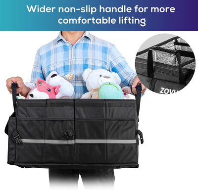 ZOVHYYA Kofferraum Organizer 68L Auto Organizer Wasserdichte Praktische Auto Kofferraumtasche mit Di