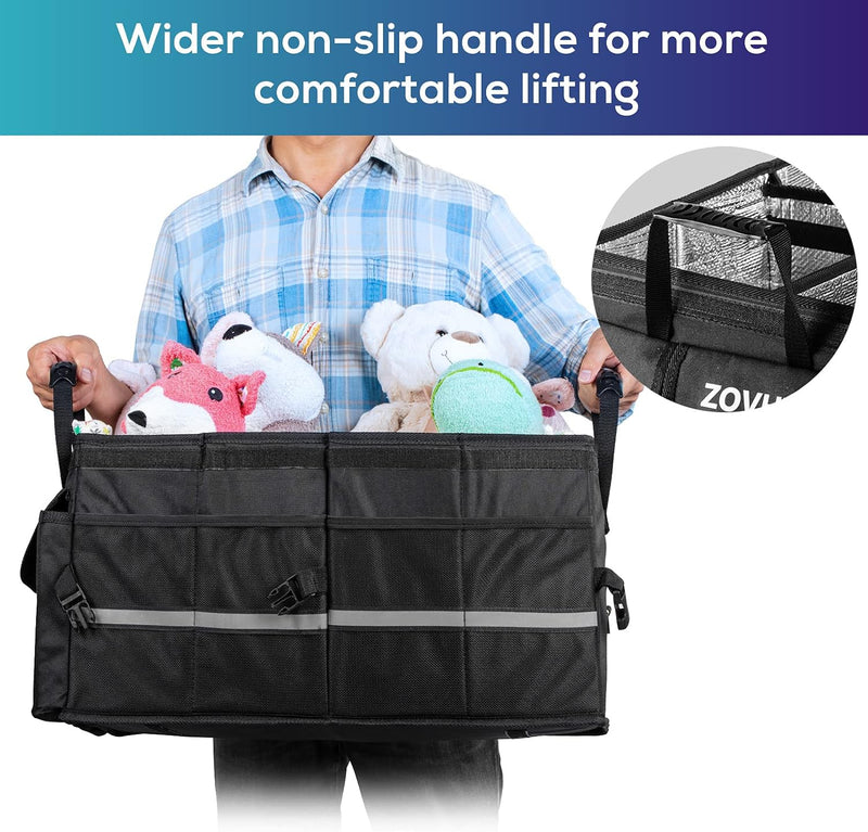 ZOVHYYA Kofferraum Organizer 68L Auto Organizer Wasserdichte Praktische Auto Kofferraumtasche mit Di