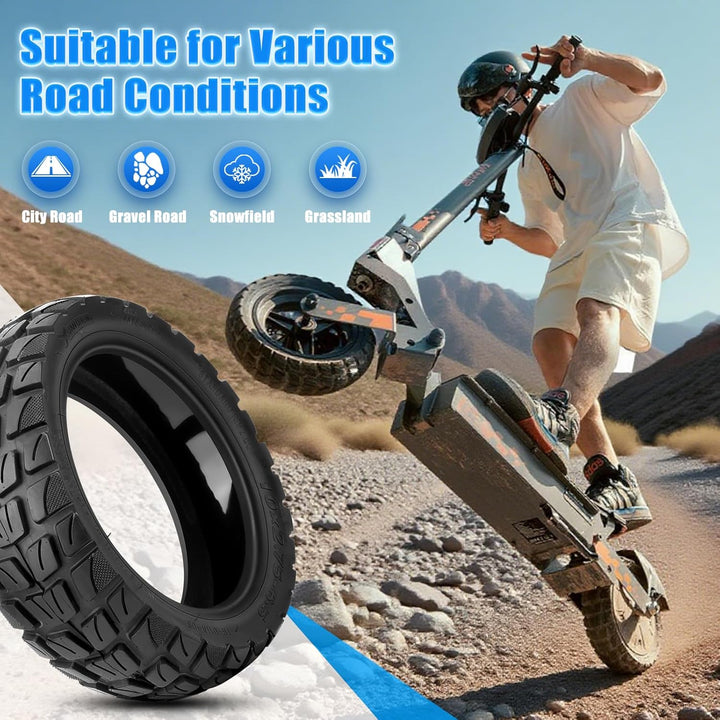 10x2.75-6.5 Tubeless Reifen, Selbstreparierende Off-road Vakuumreifen mit Ventil,10 Zoll E Scooter E