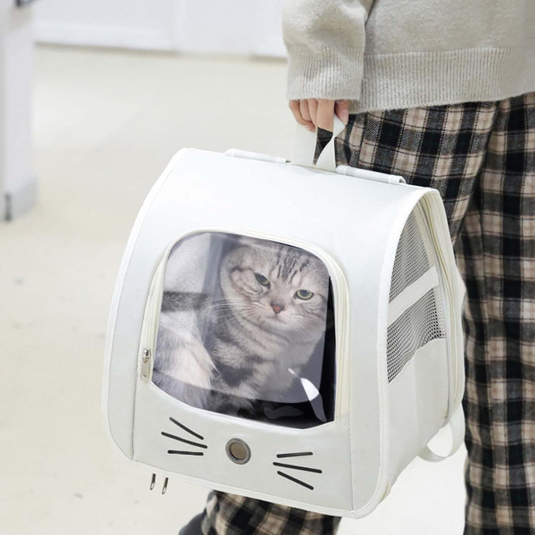 Tragbare und Faltbare Katzentasche,Atmungsaktive und Faltbare Haustier Rucksack,Katzenrucksack mit N