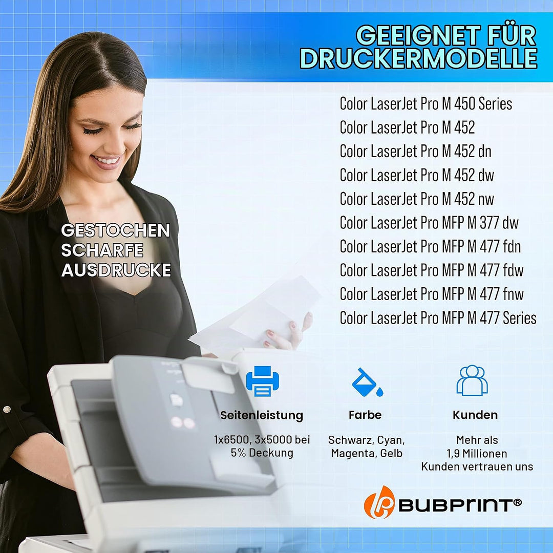 410A Toner kompatibel als Ersatz für HP 410X für Color Laserjet Pro MFP M477fdw M377dw M477fdn M477f