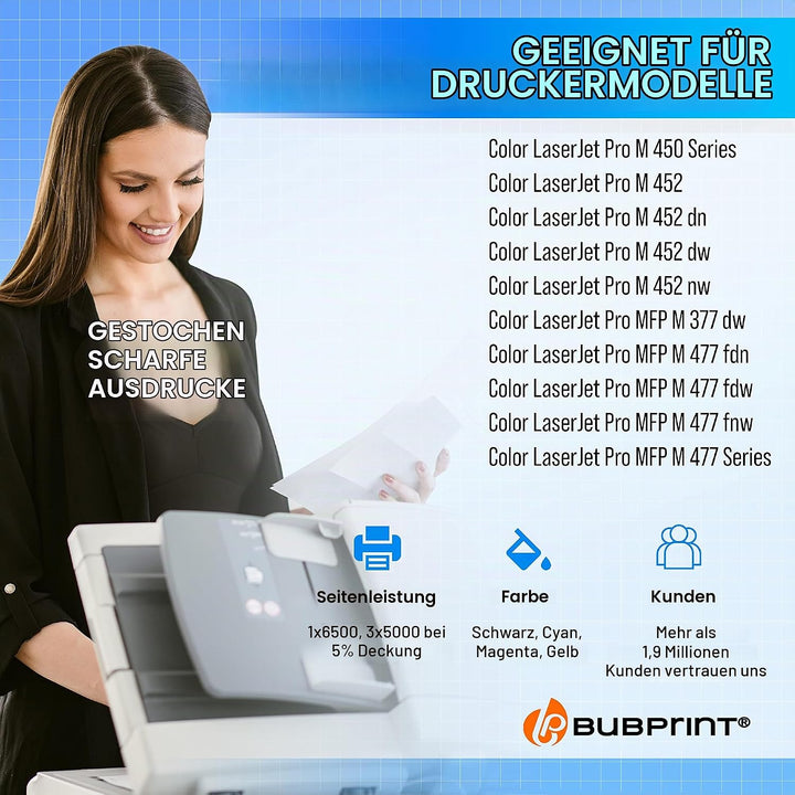 410A Toner kompatibel als Ersatz für HP 410X für Color Laserjet Pro MFP M477fdw M377dw M477fdn M477f