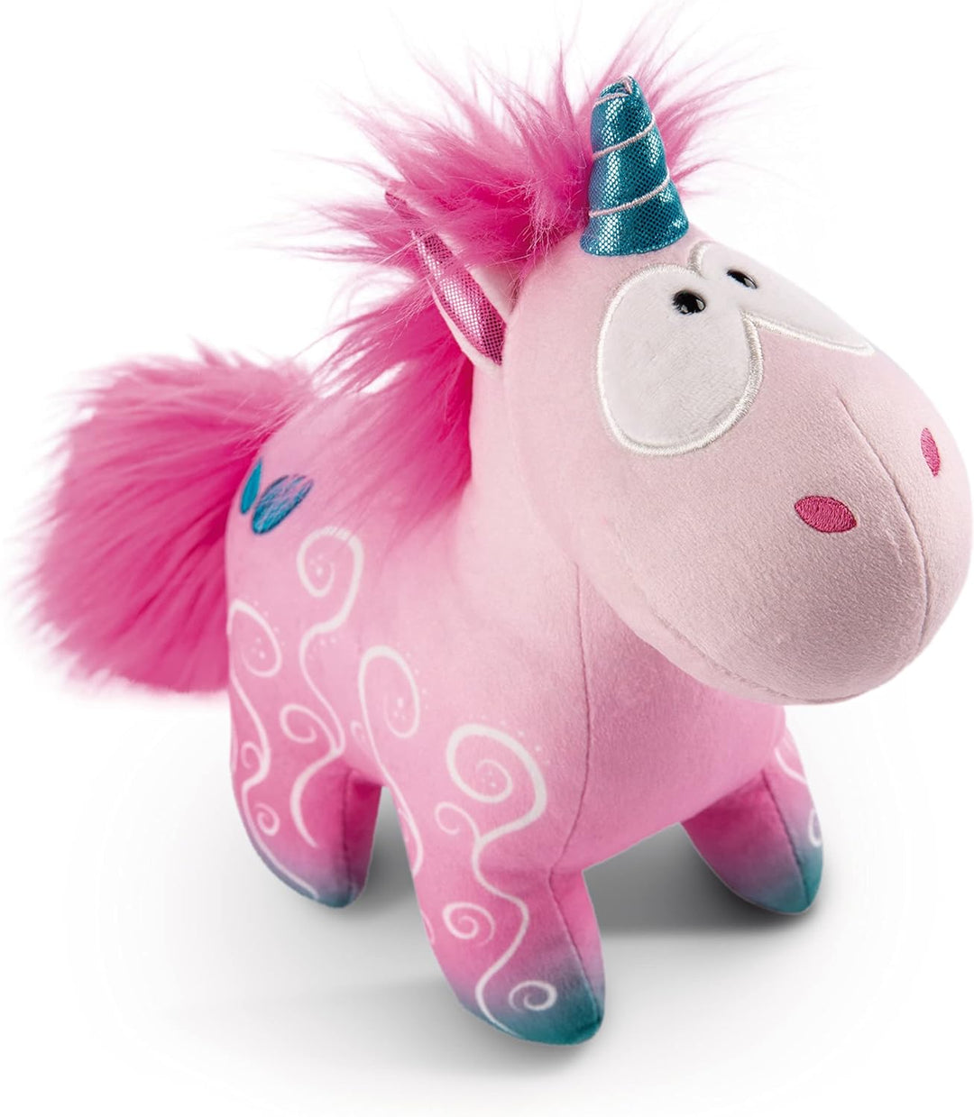 NICI 49107 Kuscheltier Einhorn Midnight Floral 32cm pink stehend-Nachhaltiges Stofftier aus weichem