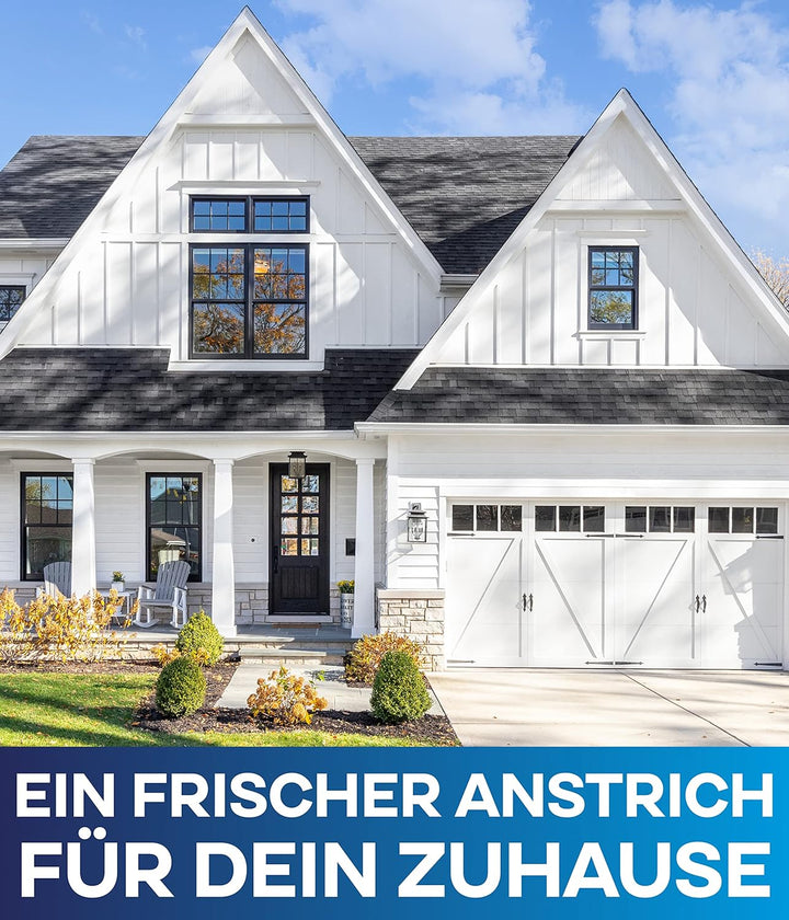 plid® - Fassadenfarbe Weiss Aussen [WETTER & UV-BESTÄNDIG]- Hochwertige Farbe für Mauerwerk, Hauswan