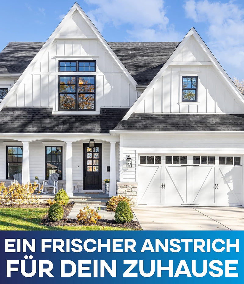 plid® - Fassadenfarbe Weiss Aussen [WETTER & UV-BESTÄNDIG]- Hochwertige Farbe für Mauerwerk, Hauswan