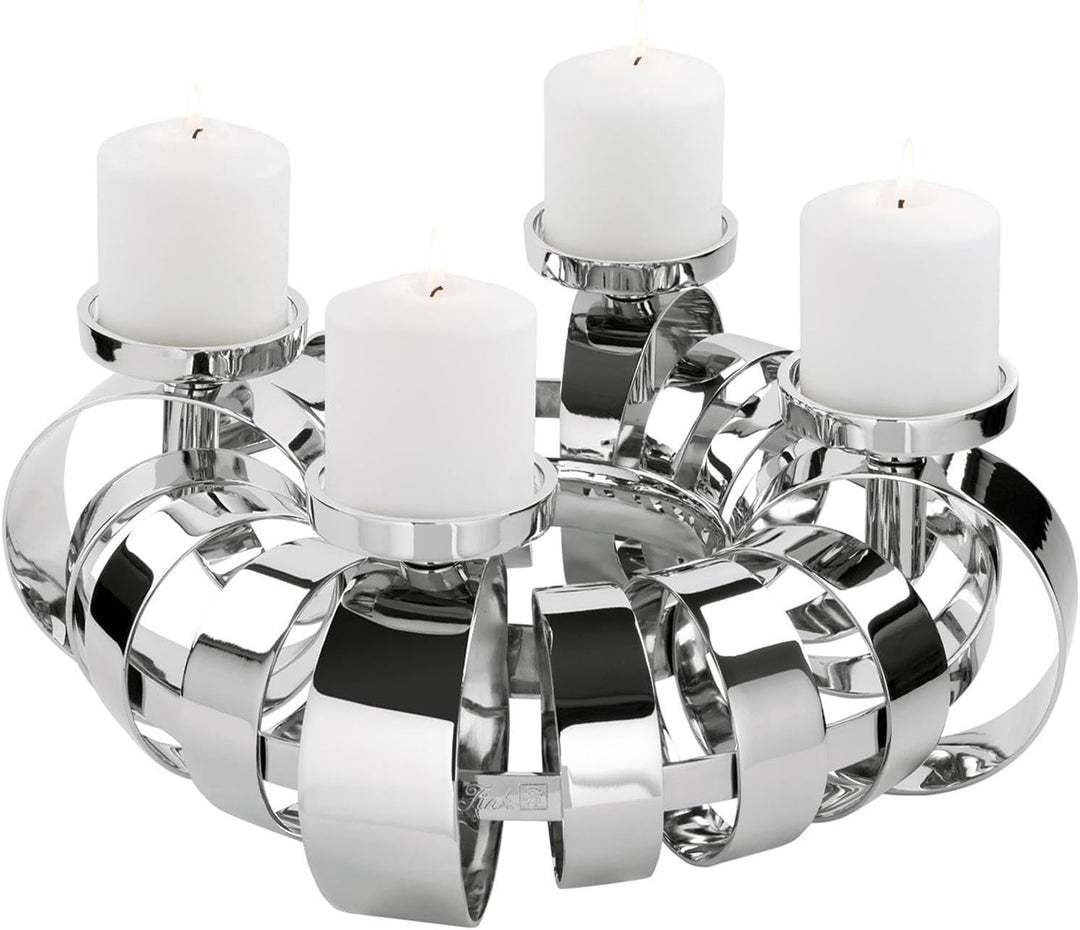 Fink ANELLO Stumpenkerzenleuchter, 4-flammig Aluminium, vernickelt, Eisen silberfarben Grösse: Höhe: