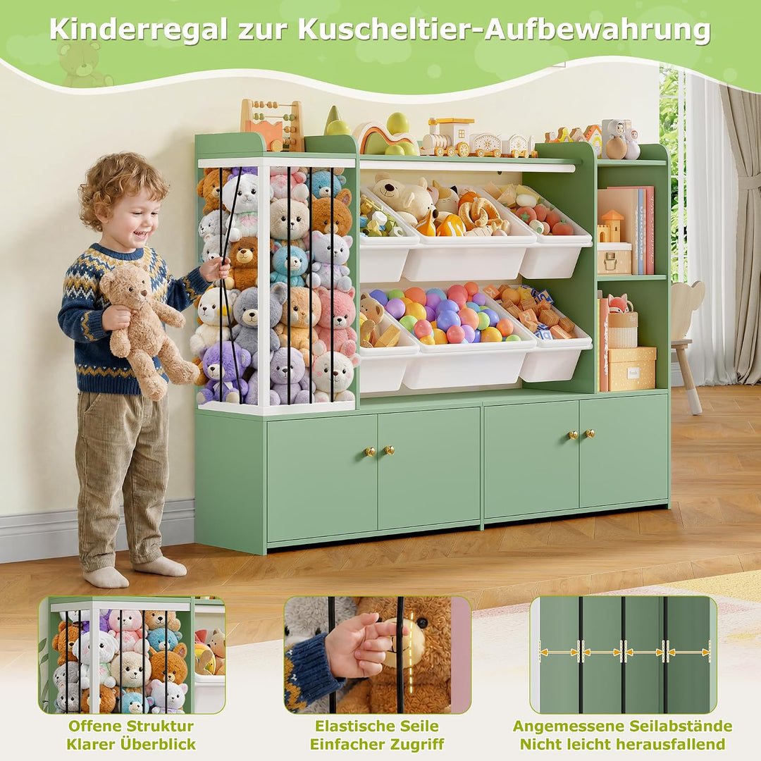 FOREHILL 137cm Kinderregal für Kuscheltier Aufbewahrung, Kinderzimmer Möbel | Kinderregal für Stofft