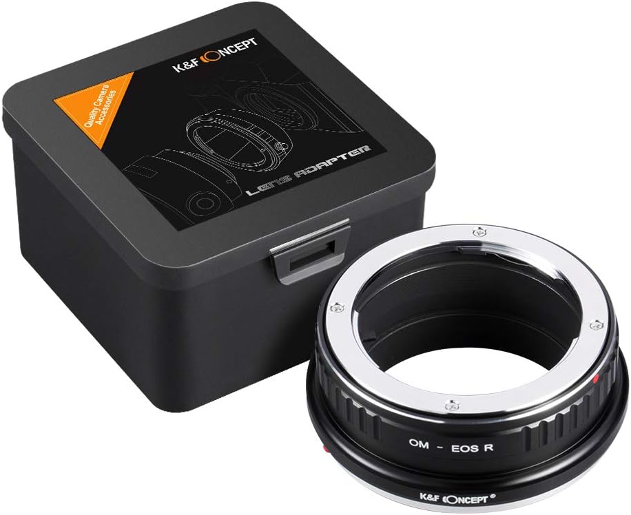 K&F Concept OM-EOS R Bajonettadapter Objektiv Ring für Olympus OM Objektive auf Canon EOS R-Mount Ka