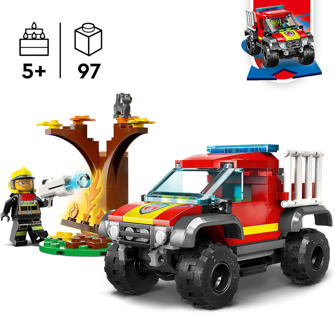 LEGO 60393 City Feuerwehr-Pickup Set, Feuerwehr-Spielzeugauto Mit Feuerwehr-Einsatzkraft Für Kinder