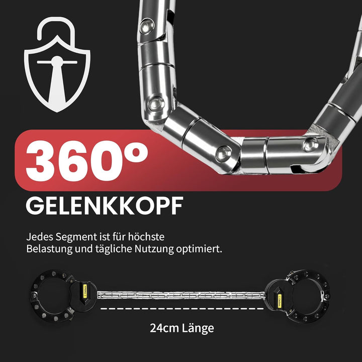 E-Scooter Schloss mit Handschellen-Kette – Handschellenschloss, Scooter-Schloss aus A3 Stahl, Ketten